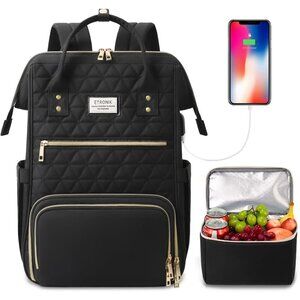 15.6” Lunch Backpack with USB Port & Cooler, Insulated Work Bag for Women/Men